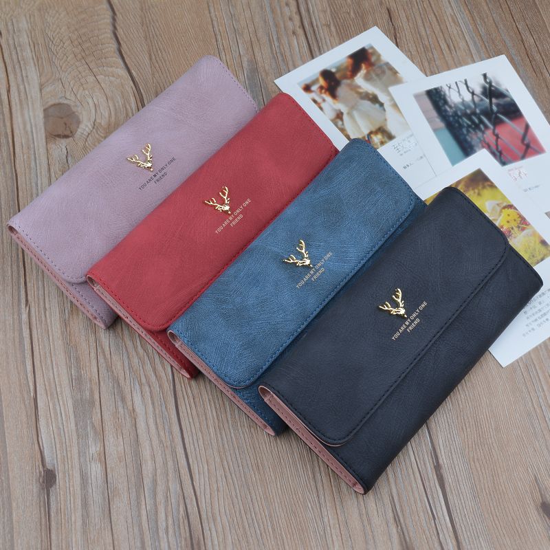 Fashion new wallet women's bag cover type lady simple mother wallet long section soft side Korean version large capacity clutch bag