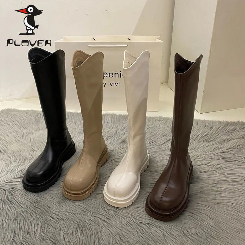 Woodpecker boots women's knee-length 2022 spring and autumn new British style niche slim tall long tube knight boots