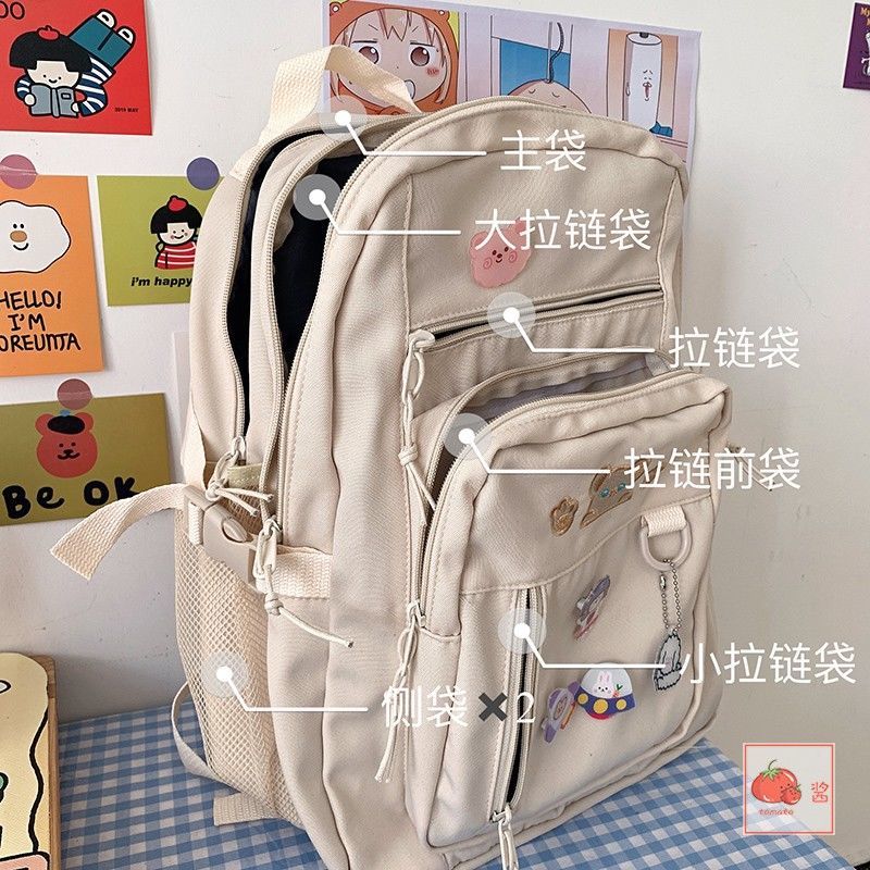 Japanese college high school student female cute simple large-capacity backpack Harajuku Korean version of ins all-match schoolbag