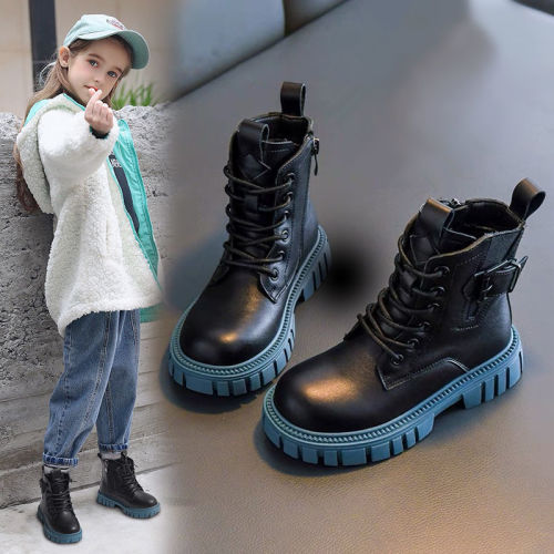 Girls Martin boots 2022 new autumn and winter single boots boys British style little girl children's boots medium and big children's short boots