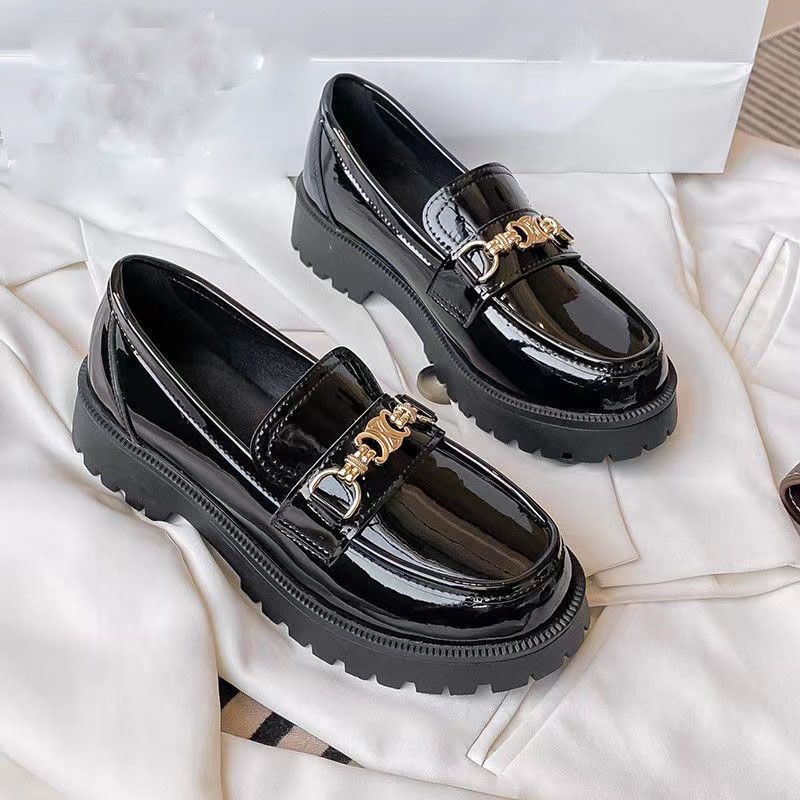 JK small leather shoes women's 2022 spring and summer new patent leather soft-soled single shoes all-match work shoes slip-on loafers