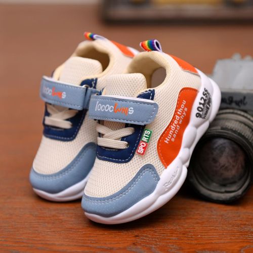 Spring and autumn children's sports shoes boys and girls Korean version breathable mesh running shoes baby toddler shoes 1-3 years old 6