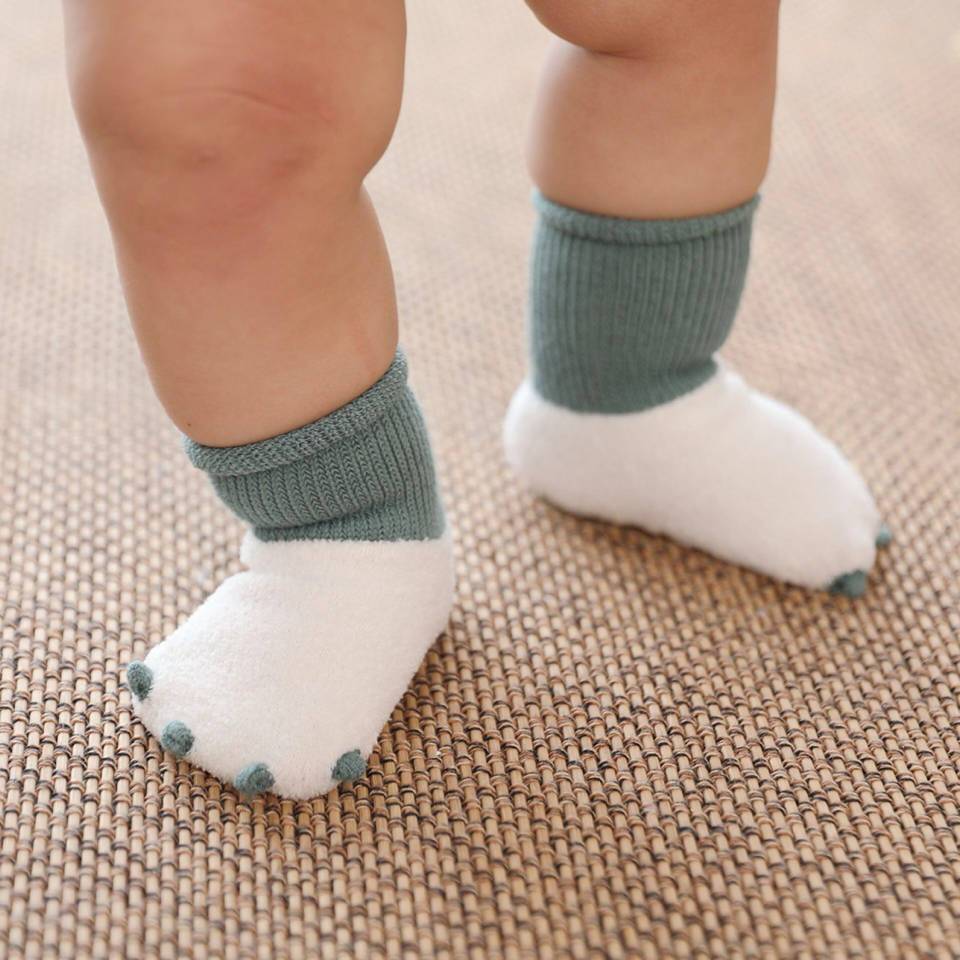 Spring and Autumn Warm Newborn Clothes Autumn and Winter Baby Socks Kids Socks Dinosaur Small Paws Winter Thickened Baby