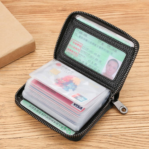 Card bag men's real soft leather anti-degaussing multi-card slot large-capacity card bag anti-theft bank card holder ID card bag