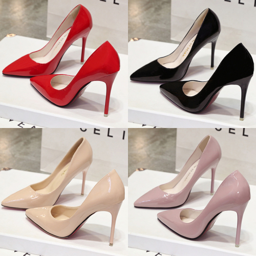 European and American stars spring and autumn super high heels stiletto apricot women's shoes pointed toe shallow mouth all-match sexy nude women's single shoes