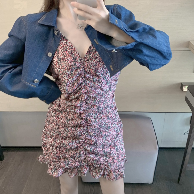 Real shot real price Retro Korean Western style age-reducing denim shirt jacket women's all-match cardigan top tide
