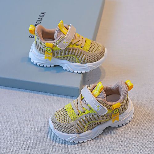 Children's sports shoes 2022 spring and autumn new breathable boys' shoes casual shoes flying woven double mesh girls' shoes running shoes