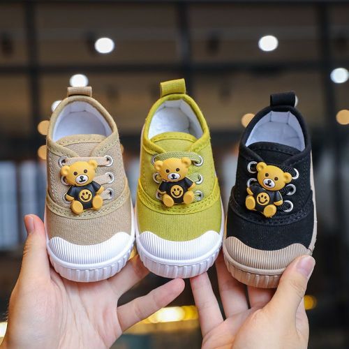 Autumn men's and women's baby shoes children's breathable canvas shoes 2-5 years old children's single shoes soft bottom toddler shoes mid-children's board shoes