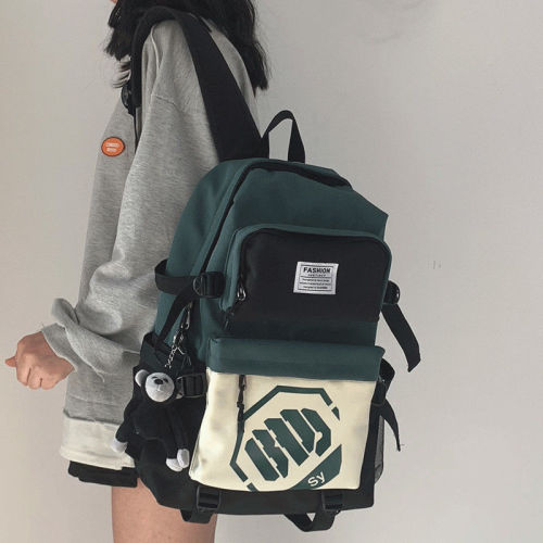 Schoolbag female junior high school student college student Japanese tide brand ins travel sports backpack men's large-capacity backpack