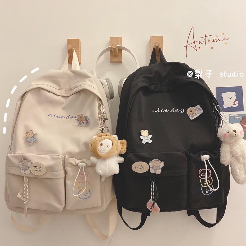 Japanese ins wind junior high school bag female Korean version of Harajuku ulzzang college student backpack high school large capacity backpack