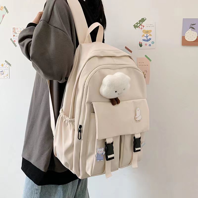 School bag female Korean version of Harajuku ulzzang high school college students ins style simple forest large-capacity backpack backpack