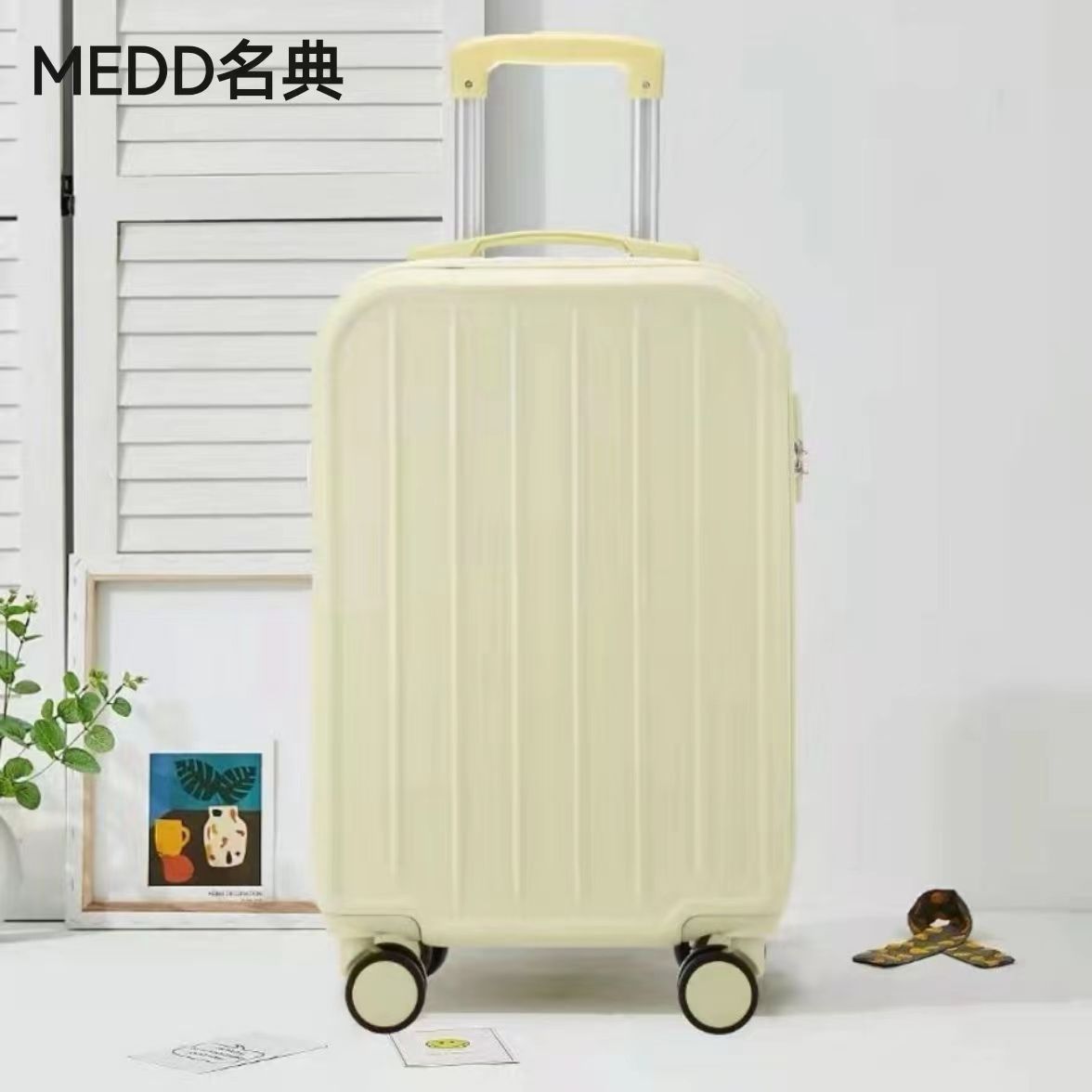 MEDD small fresh suitcase female new student trolley case password box durable travel boarding box mother box