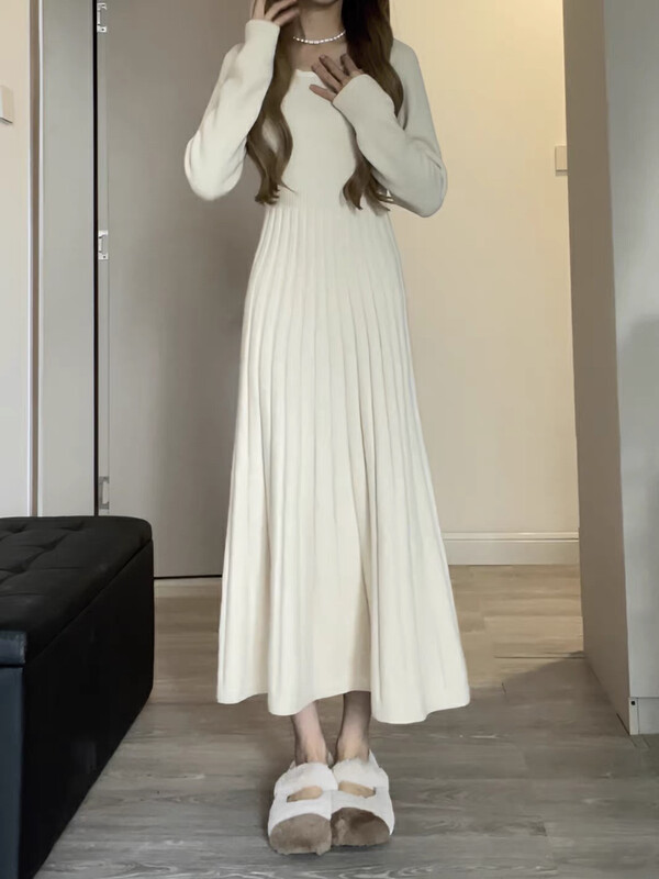 【L.L STUDIO】Gentle and versatile slim knitted dress 78563# PCZ