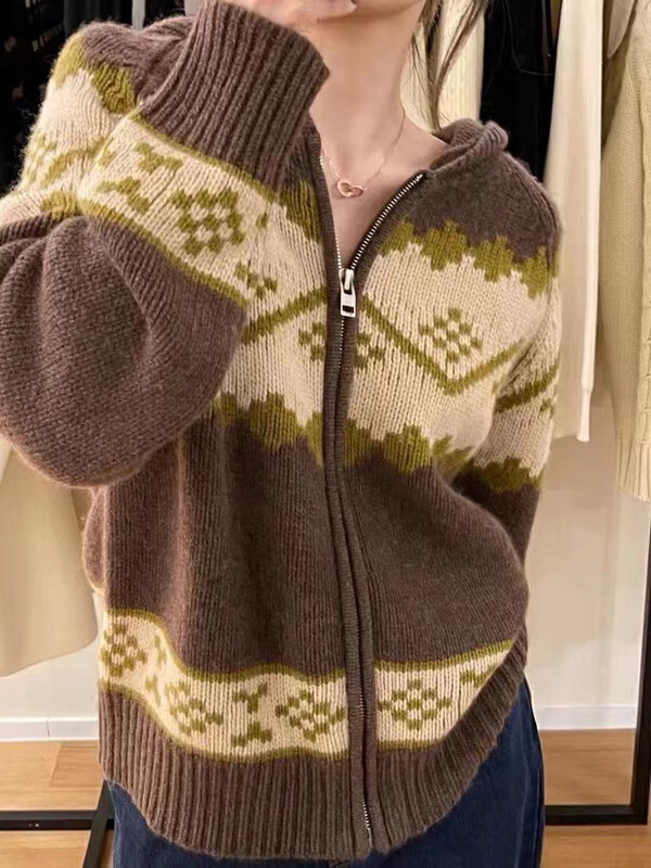 【SEEK PEACH】Korean hooded casual warm sweater YS1-11885# L