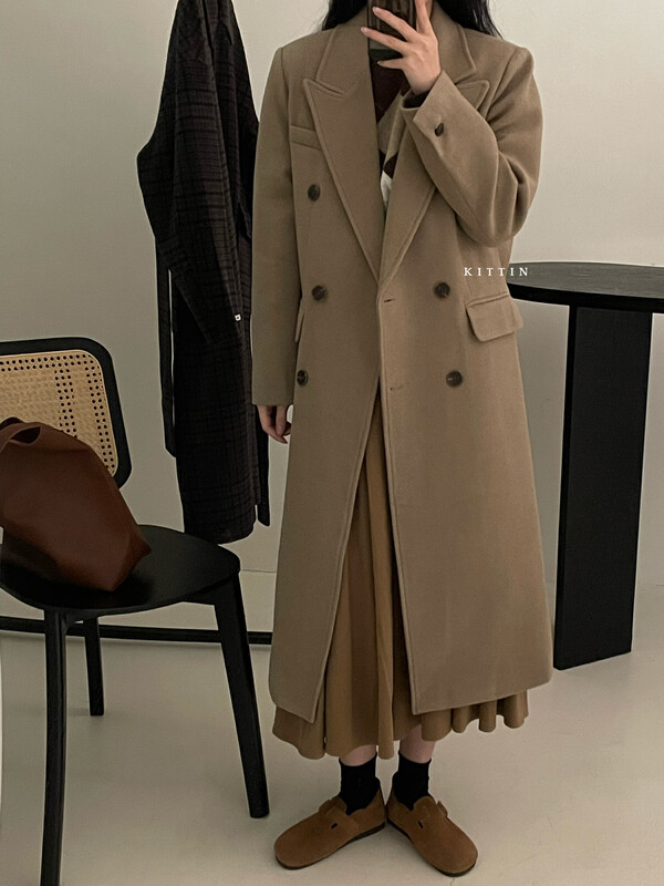 [KITTIN] Korean version of the classic long coat coat 2120FW