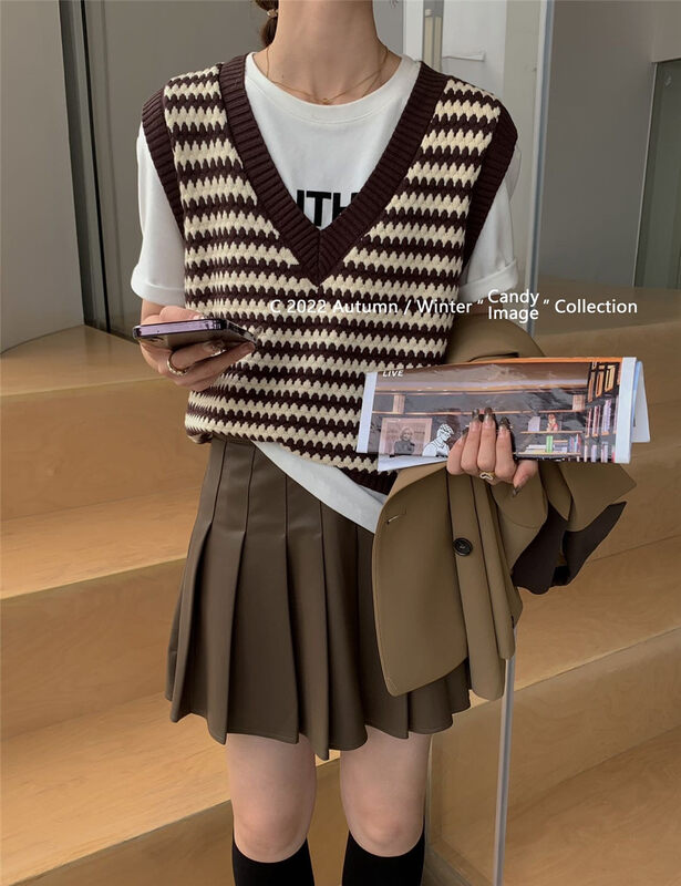 New for winter!【CANDY Candy】Slimming pleated solid color skirt YS4-8356# ZJY