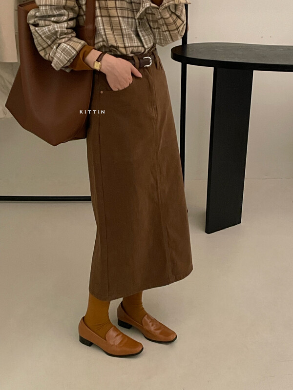 【KITTIN】Korean classic A-bottom fleece skirt 6160# FHX