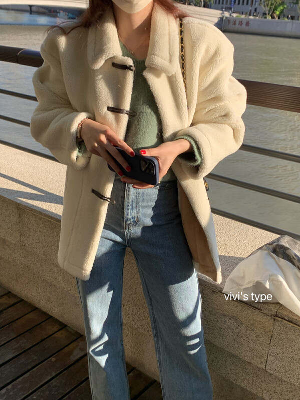【VIVIS TYPE】Korean style loose ear buckle imitation lamb wool jacket YS1-9727# HJY