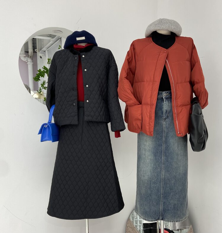 [JIAJIATMMT Muli] High waist slit temperament plus velvet denim skirt YS1-6119# L