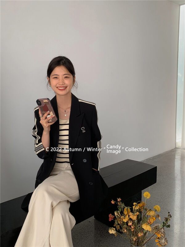 New in autumn! [CANDY candy] bar double-breasted temperament suit (only suits are sold) 9183# ZJY