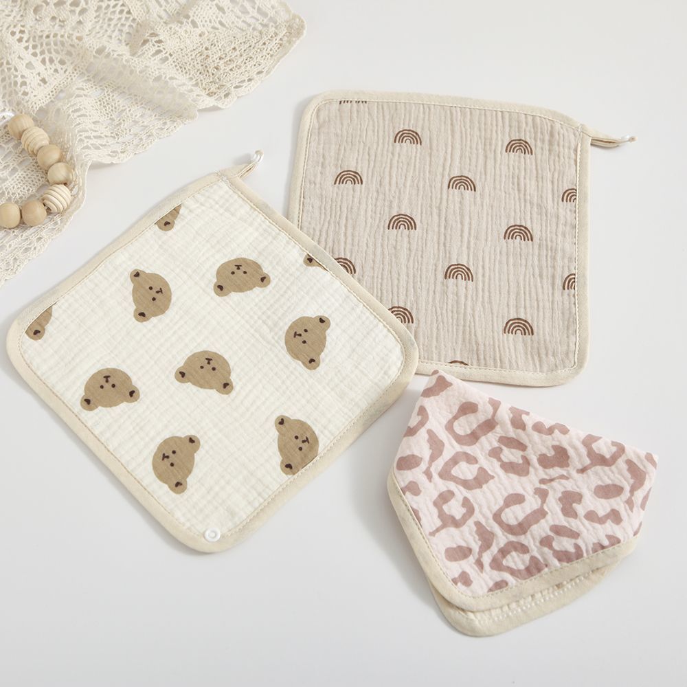 Pure cotton gauze square towel Korean style four-layer children's square towel baby wash face small towel handkerchief baby saliva towel square towel