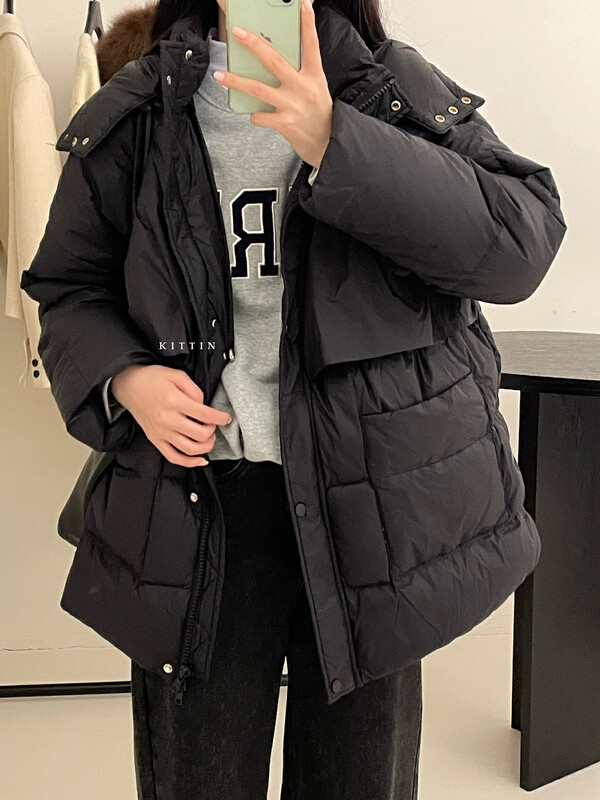 【KITTIN】Korean version warm side slit down jacket 277