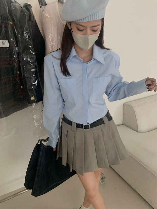 The original price is 51.88! New autumn models! 【WGWE】Designed niche tops and high-end shirts 2615# FHX