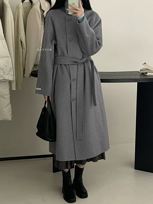 【KITTIN】Korean windbreaker double-sided cashmere coat 0658