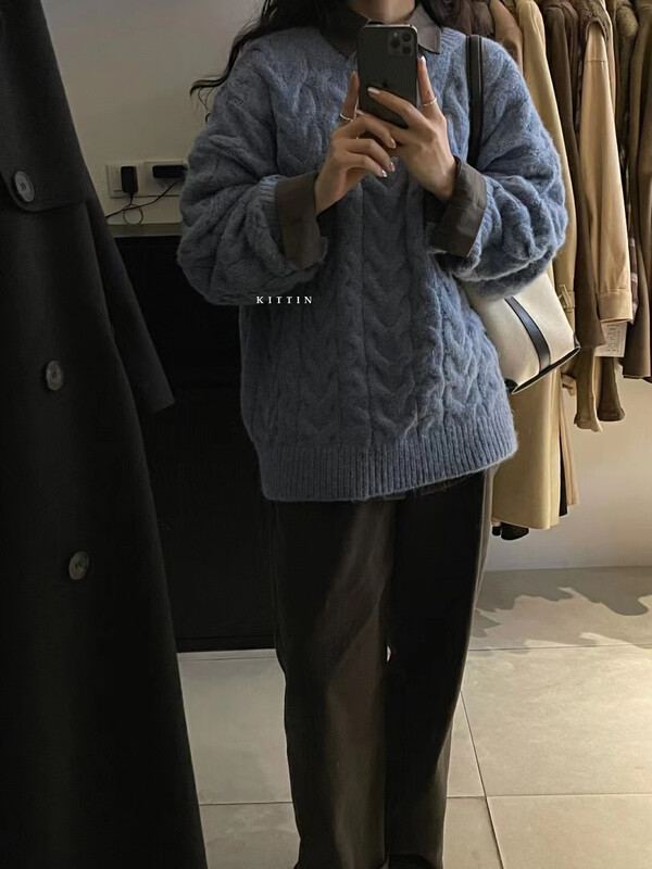 【KITTIN】Korean version soft glutinous cannabis flower sweater 1665