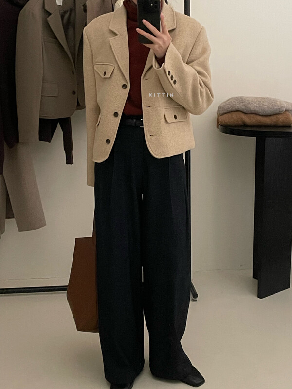 【KITTIN】Korean quilted suit short jacket 2179