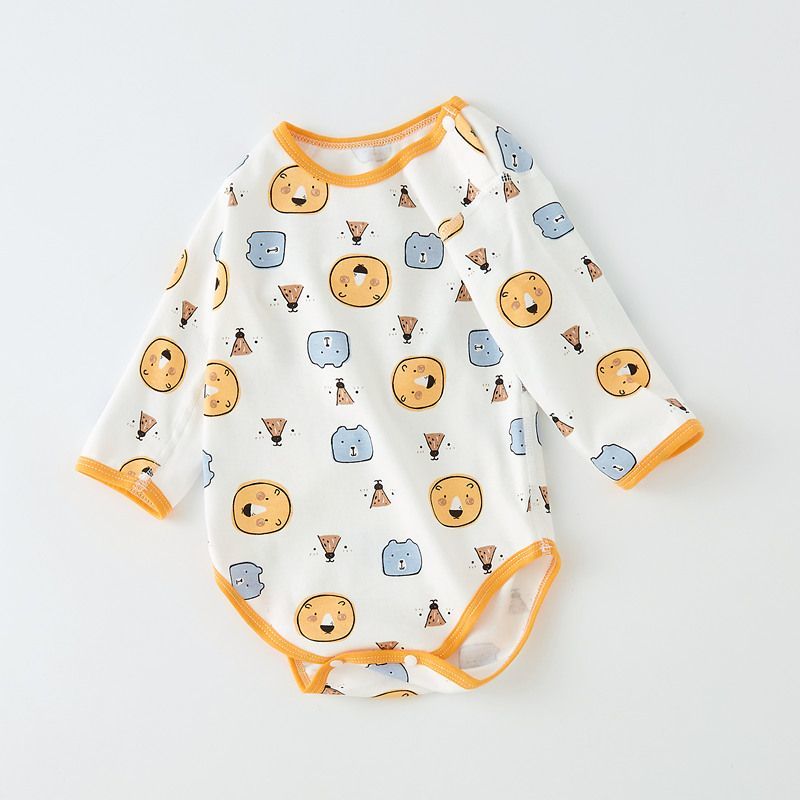 Baby bag fart clothing boneless spring, autumn and winter male and female baby pure cotton one-piece long-sleeved newborn newborn triangle romper