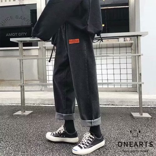 Pants men's autumn and winter Korean version of the trend ins straight loose casual boys jeans four seasons trendy brand wide-leg trousers
