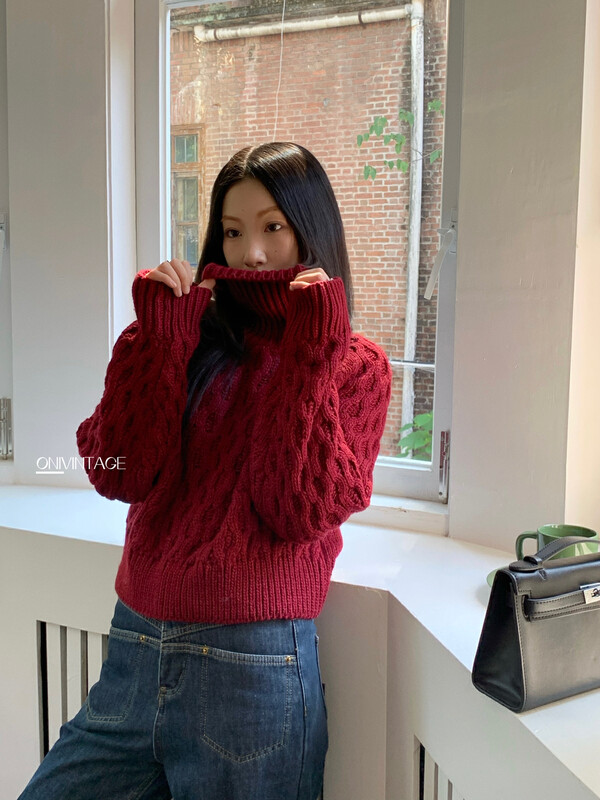 Original price 123.95! 【ONIVINTAGE】Short woven floral pullover sweater OYW226N6688