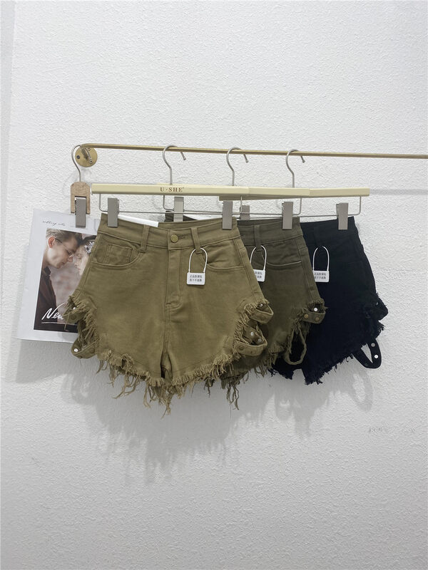 【U.SHE】High-waisted skinny denim shorts u81227# JJ