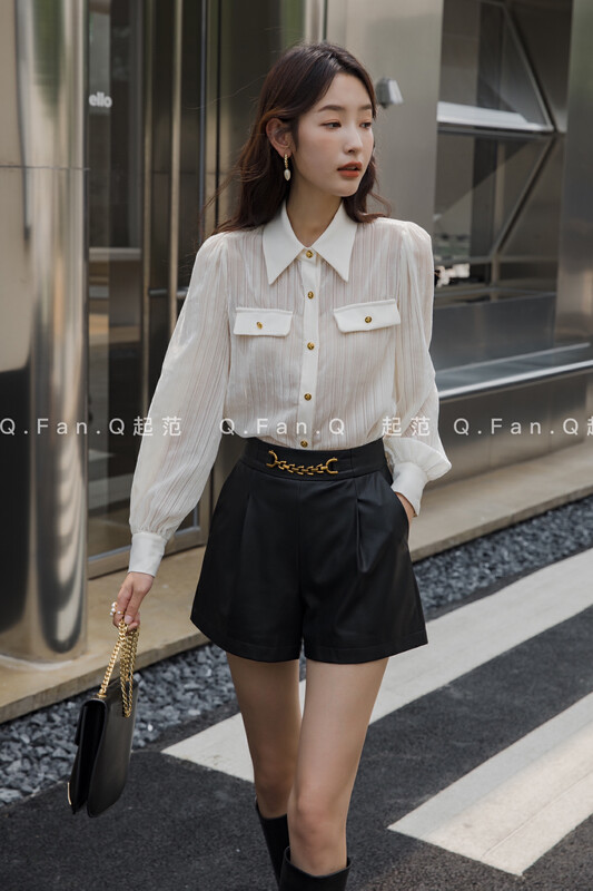 [Qifan] Custom-made gold velvet single-breasted simple and comfortable shirt F80380# JHY