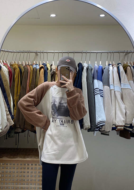 【DA.7】Portrait raglan sleeves all-match long-sleeved T-shirt 3388-# LSL