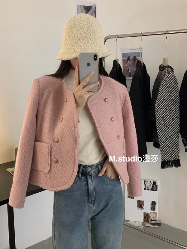 [MSTUDIO Mansha] circle Niga cotton breasted short jacket TT527# HBX