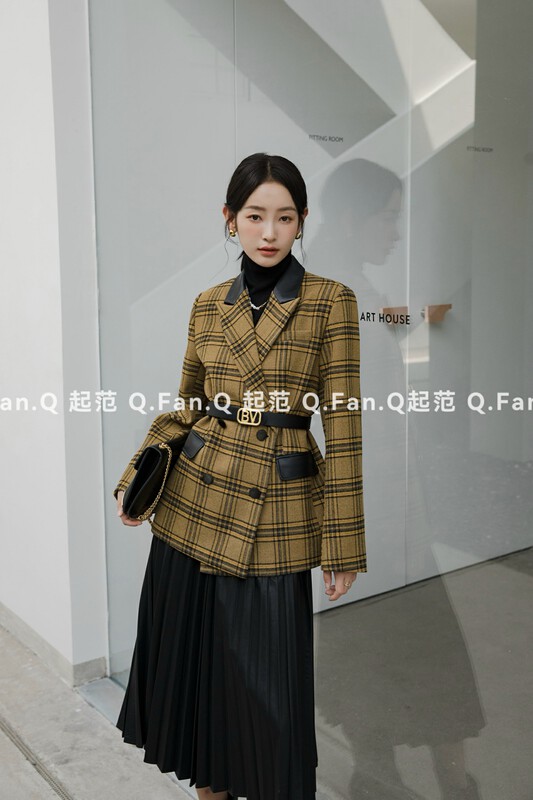 【Qi Fan】Thick quilted retro loose suit F80575# JHY