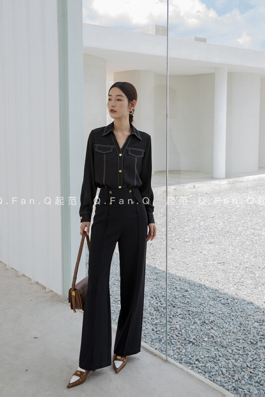 Autumn models are new! [Qi Fan] suit fabric characteristic design all-match straight trousers 8730# JHY