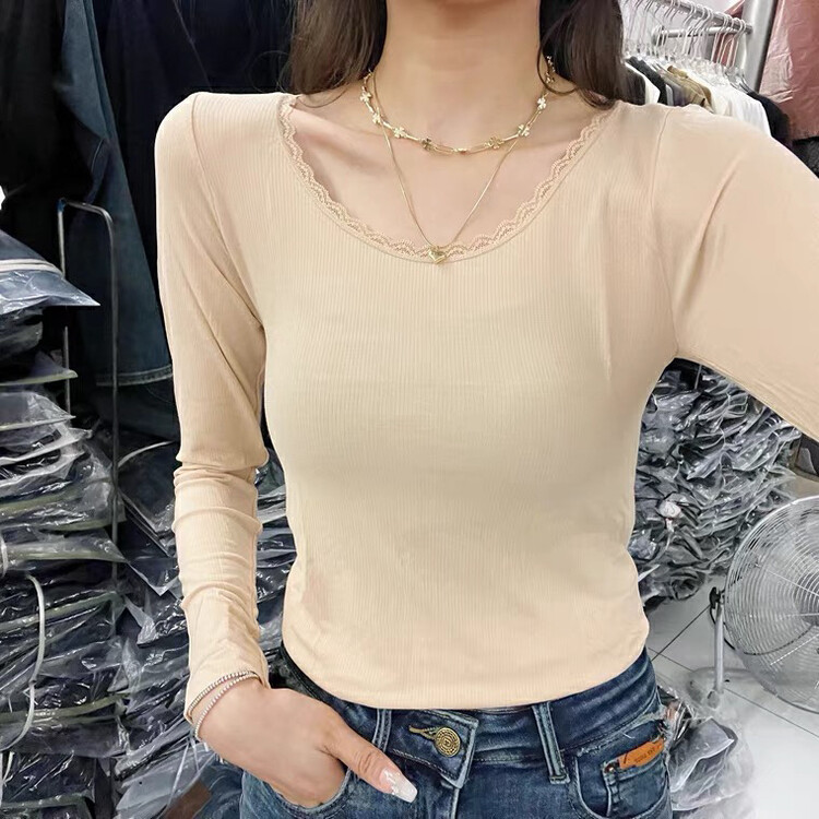 【YAYA】Lace round neck bottoming shirt 392# WR
