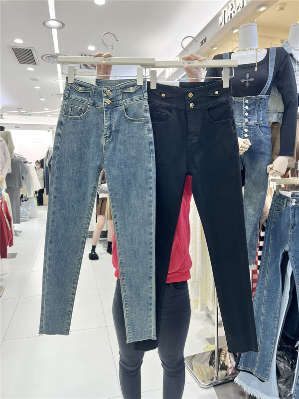 【U.SHE】High waist skinny jeans 98233# JJ