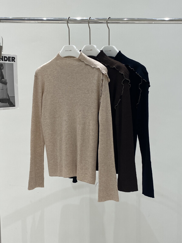 【Qifan】Designed fungus side bottoming knitted sweater (containing 32.8% sheep wool) QF5091# JHY