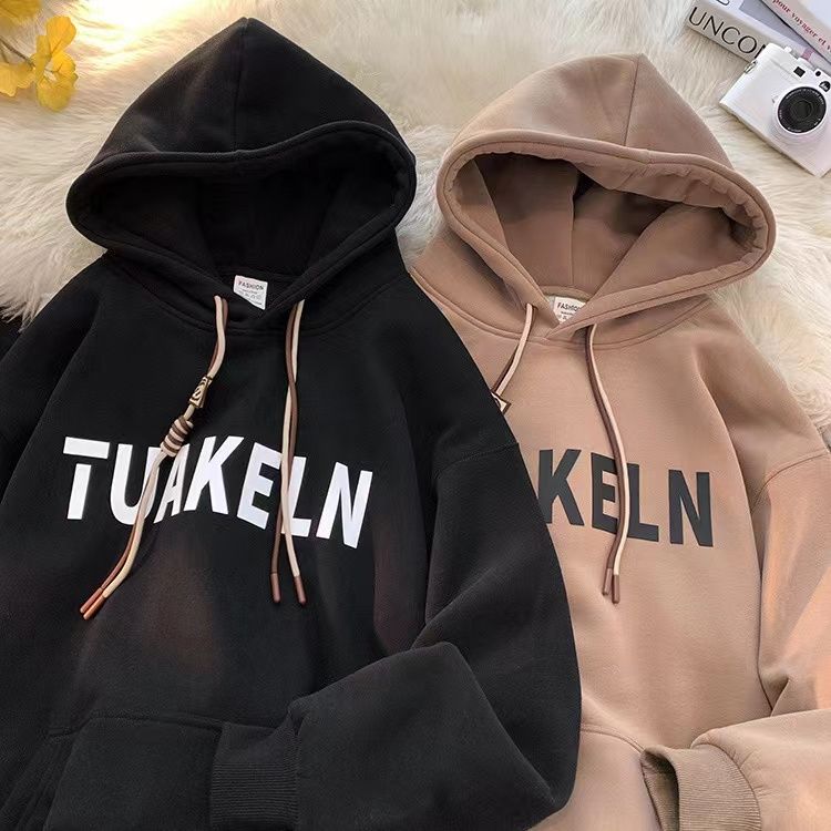 Silver fox velvet hooded sweater girls American style autumn and winter plus velvet thick clothes winter heavy 2022 new coat