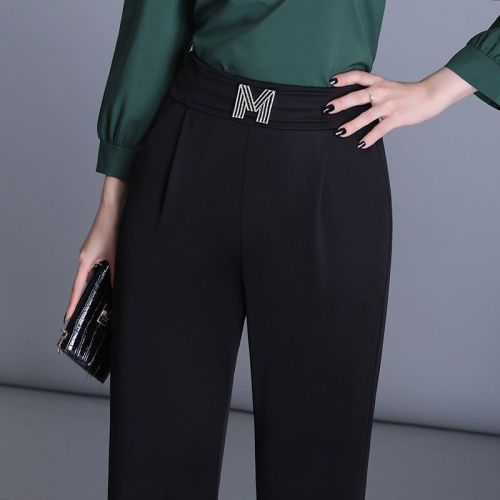 Nine-point trousers good quality spring and autumn new trousers casual pants all-match small feet trousers women's high waist pencil harem pants