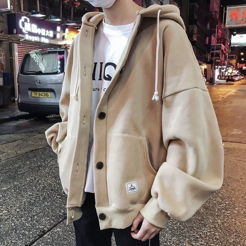 Autumn sweater boys cardigan outerwear winter upper clothes junior high school students Korean version of Harajuku style ins super fire jacket