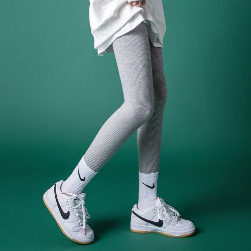 Nanjiren gray women's leggings autumn and winter plus velvet outer wear  new inner wear long johns plus size ladies pants