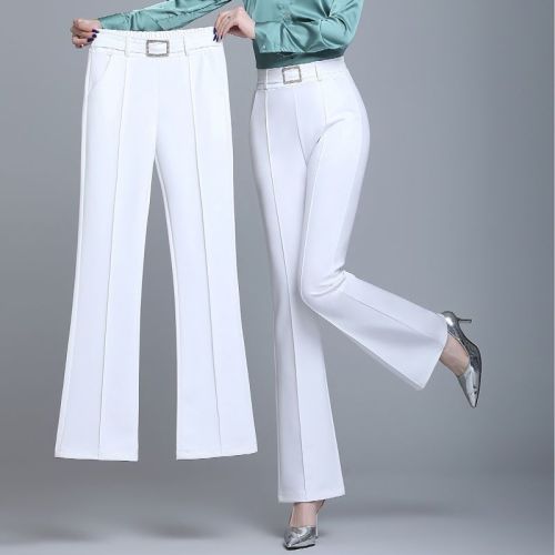 Bootstrap pants women's high waist slimming all-match wide-leg pants suit pants women's straight-leg pants with a sense of drape and elastic casual pants for women