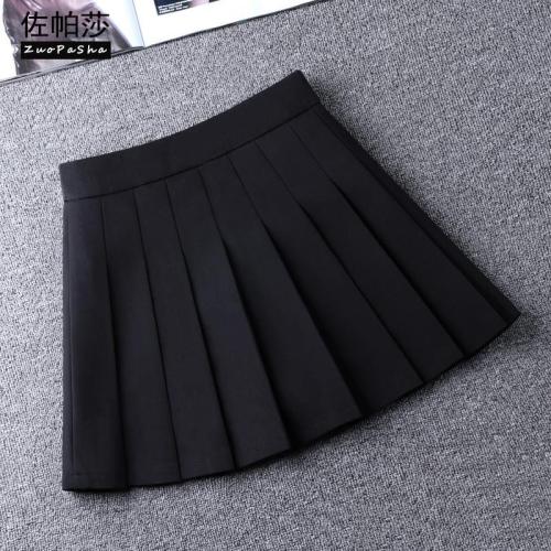 Black pleated skirt girls' skirt  spring and autumn new A-line skirt high waist all-match baby skirt