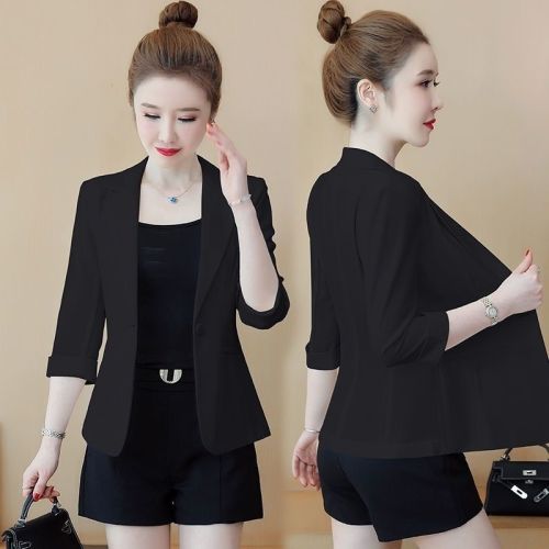 Small suit jacket women's thin section spring and summer three-quarter sleeves 2022 new professional suit jacket short temperament casual