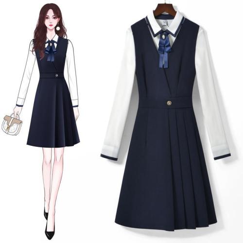 Professional suit female spring and autumn advanced sense sleeveless dress temperament shirt vest skirt winter front desk teacher work clothes